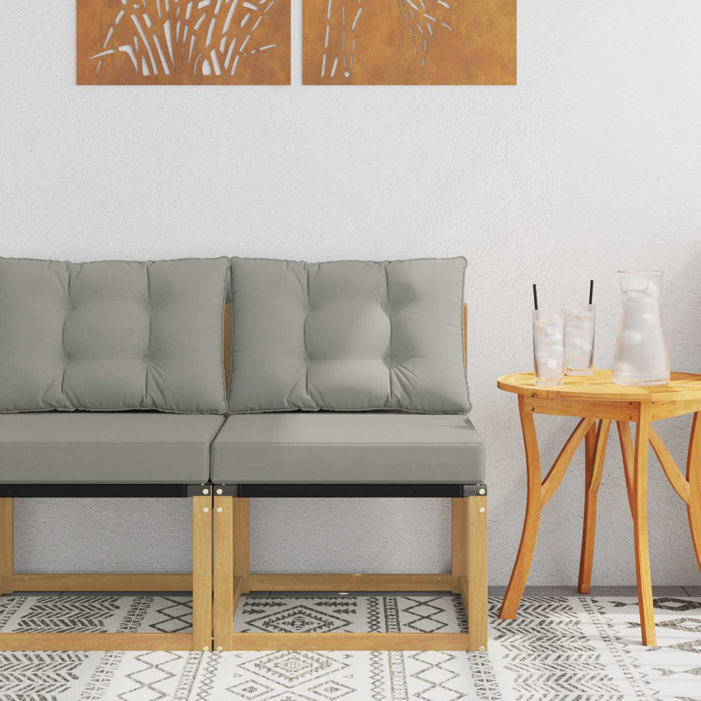 vidaXL Środkowa sofa ogrodowa Lite drewno akacjowe i tkanina tekstylna