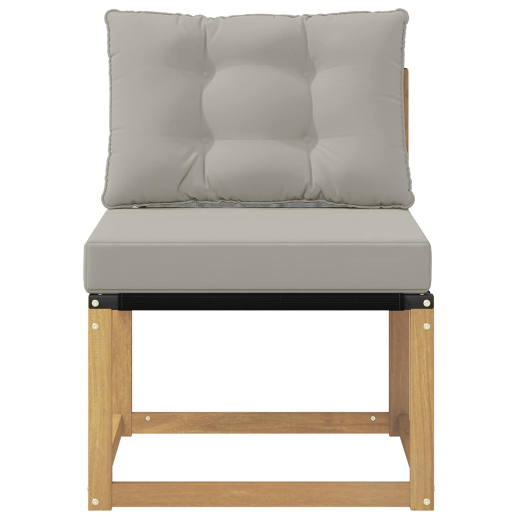 vidaXL Środkowa sofa ogrodowa Lite drewno akacjowe i tkanina tekstylna