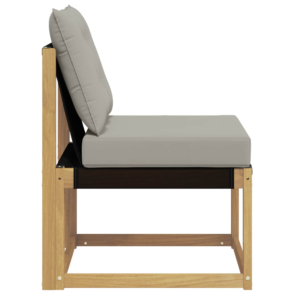 vidaXL Środkowa sofa ogrodowa Lite drewno akacjowe i tkanina tekstylna