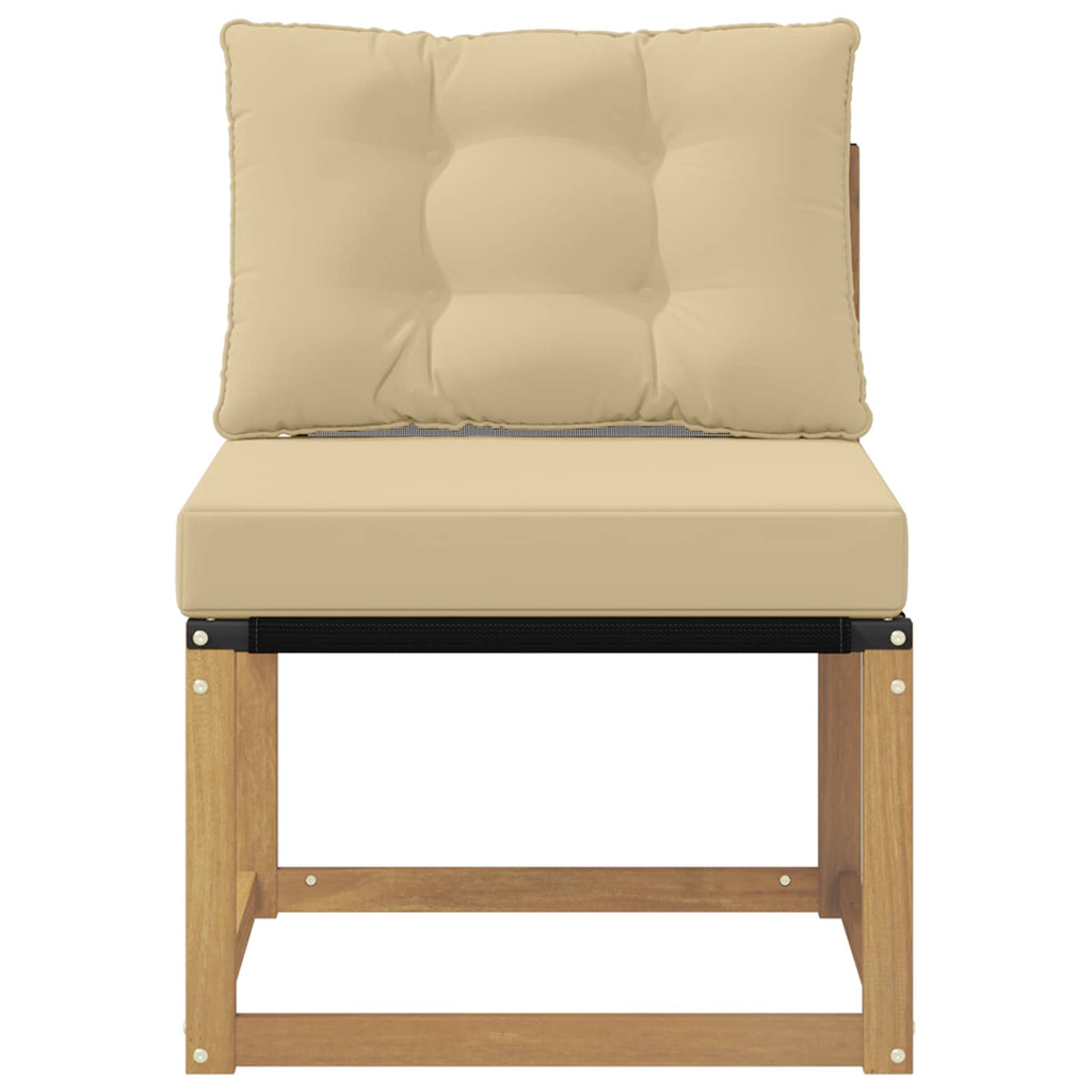 vidaXL Środkowa sofa ogrodowa Lite drewno akacjowe i tkanina tekstylna
