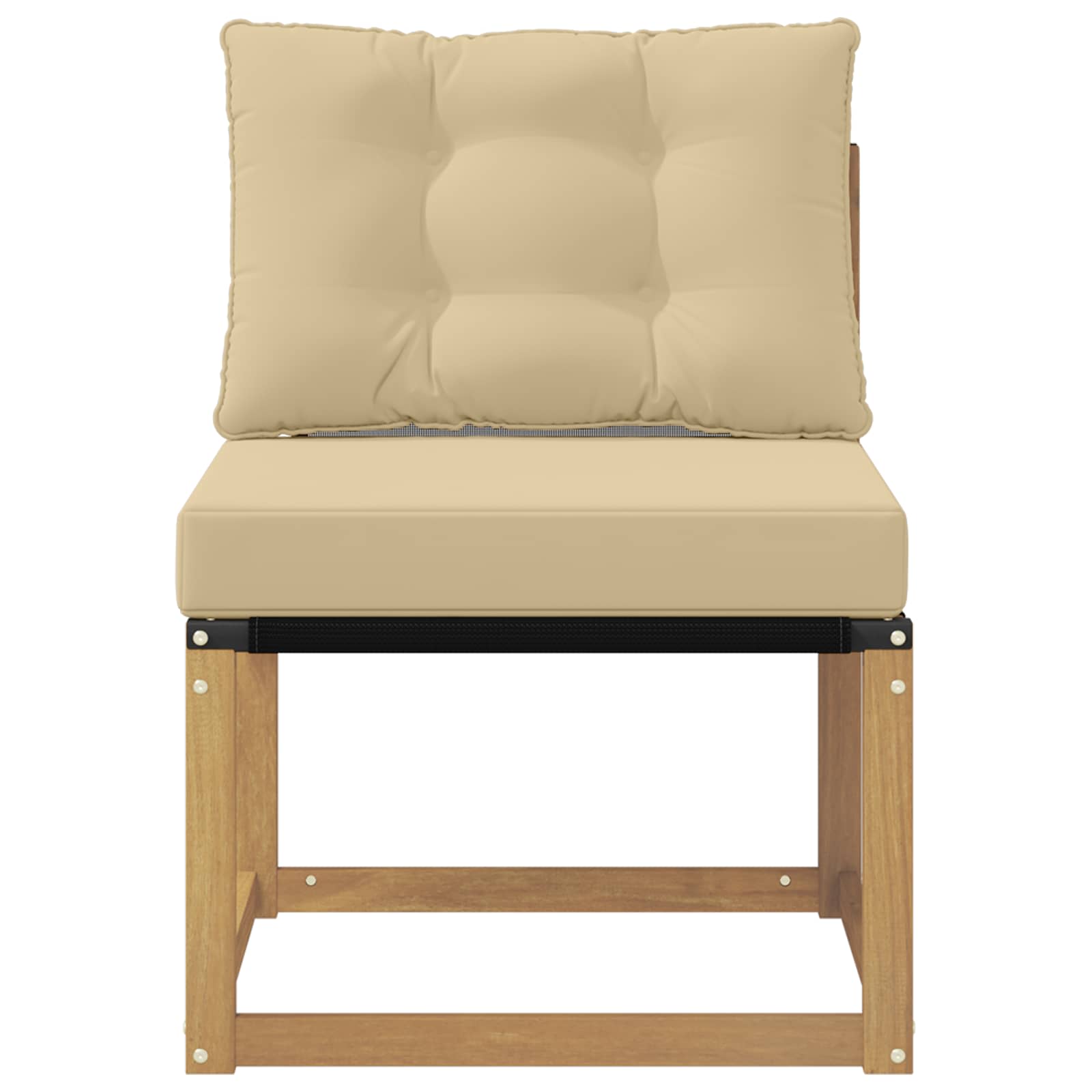 vidaXL Środkowa sofa ogrodowa Lite drewno akacjowe i tkanina tekstylna