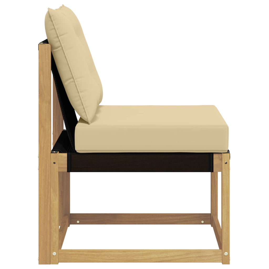 vidaXL Środkowa sofa ogrodowa Lite drewno akacjowe i tkanina tekstylna