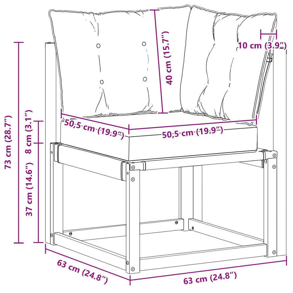vidaXL Sofa narożna na zewnątrz