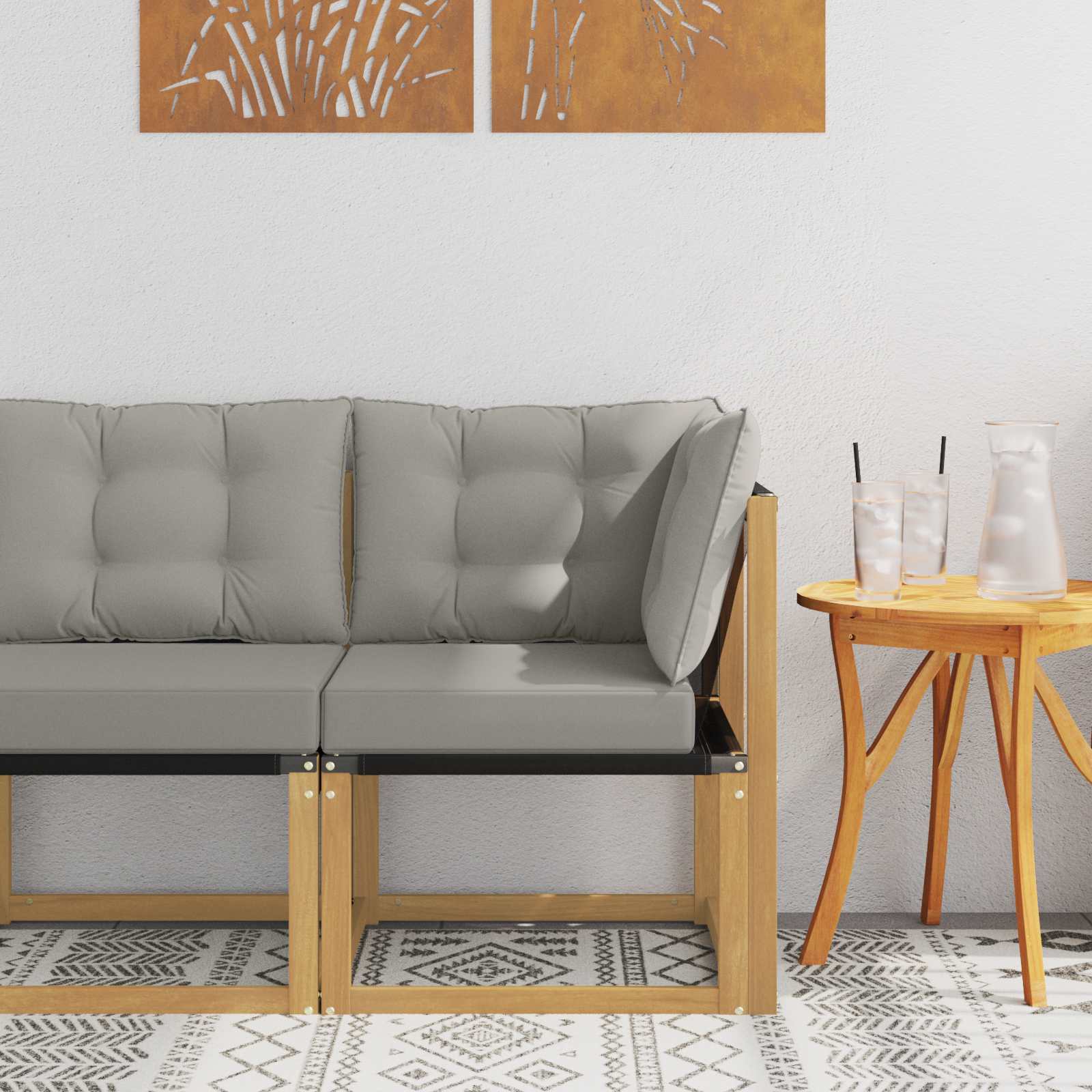 vidaXL Sofa narożna na zewnątrz
