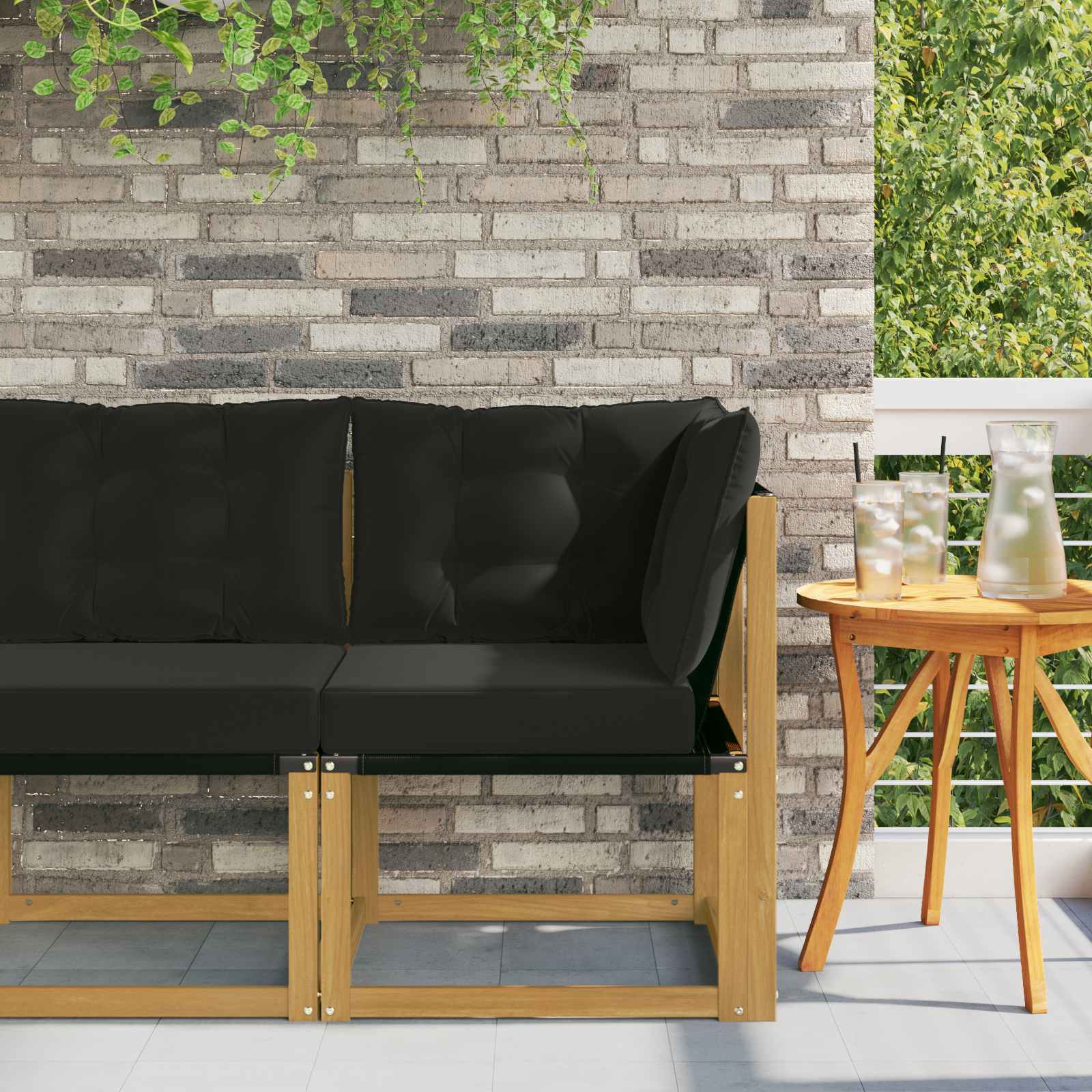 vidaXL Sofa narożna na zewnątrz
