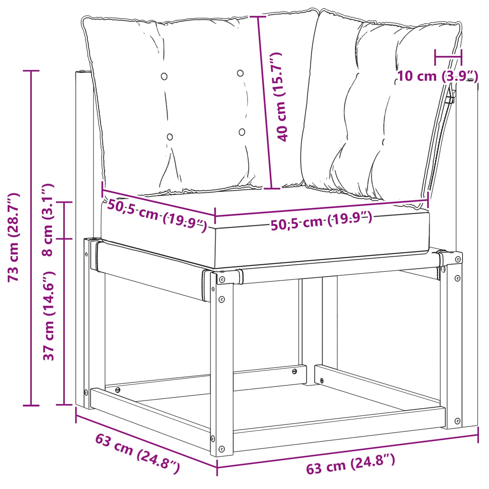 vidaXL Sofa narożna na zewnątrz