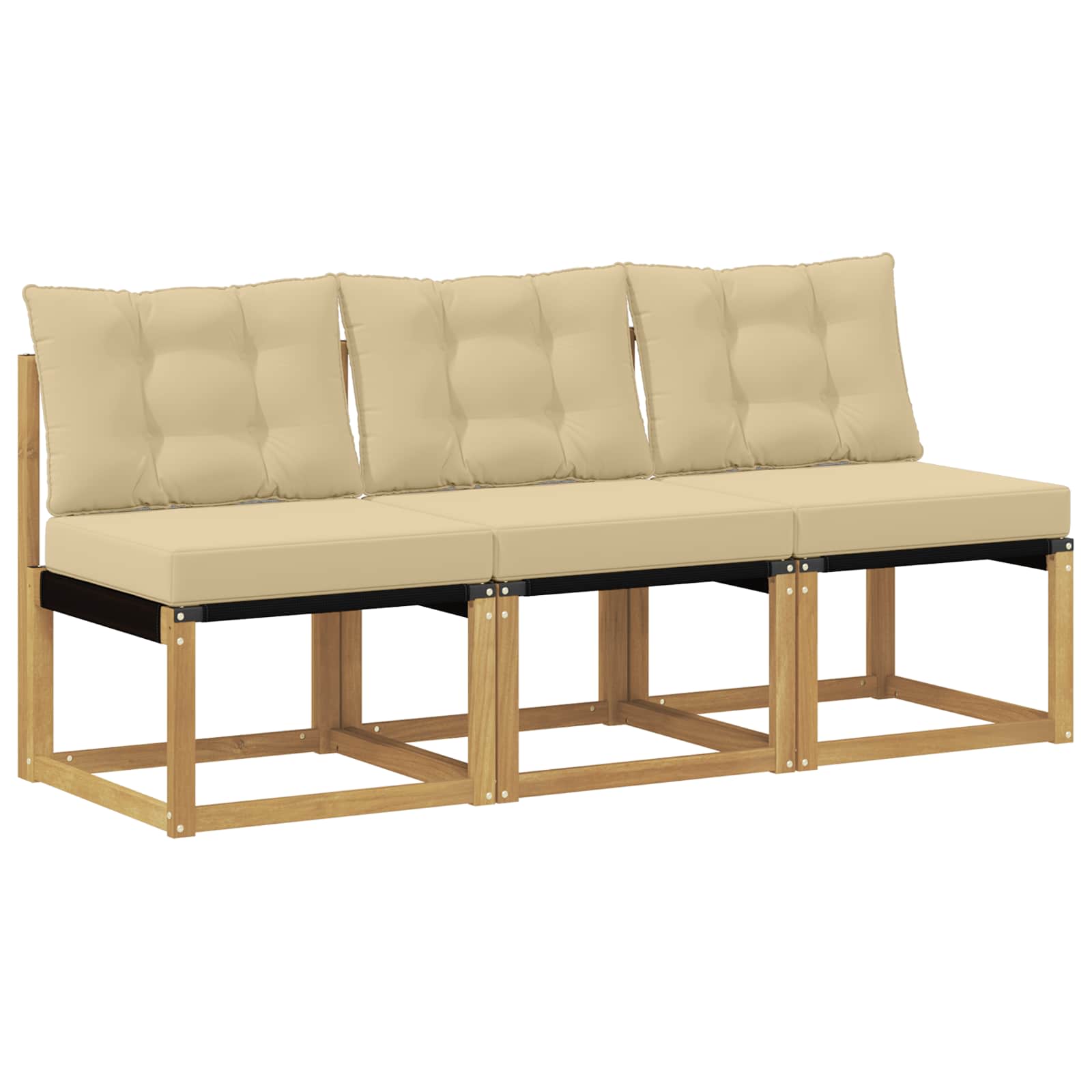 vidaXL 3 Sztuka Środkowa sofa ogrodowa