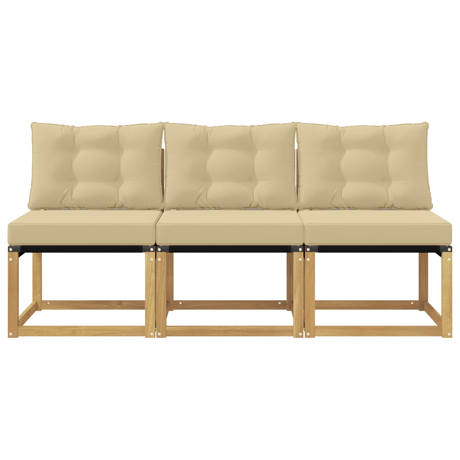 vidaXL 3 Sztuka Środkowa sofa ogrodowa