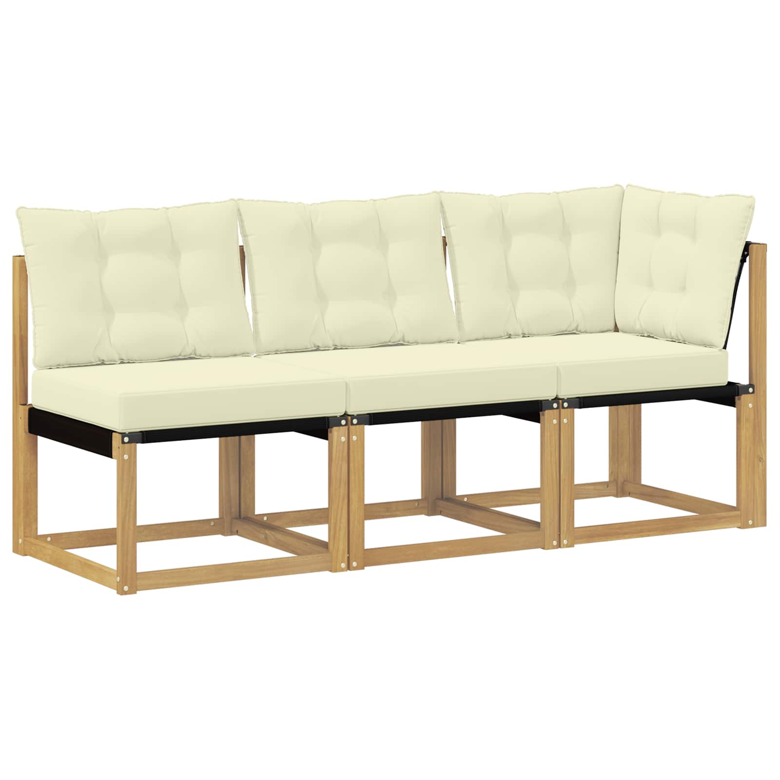 vidaXL Modułowa sofa na zewnątrz z poduszką 3 Sztuka Biały