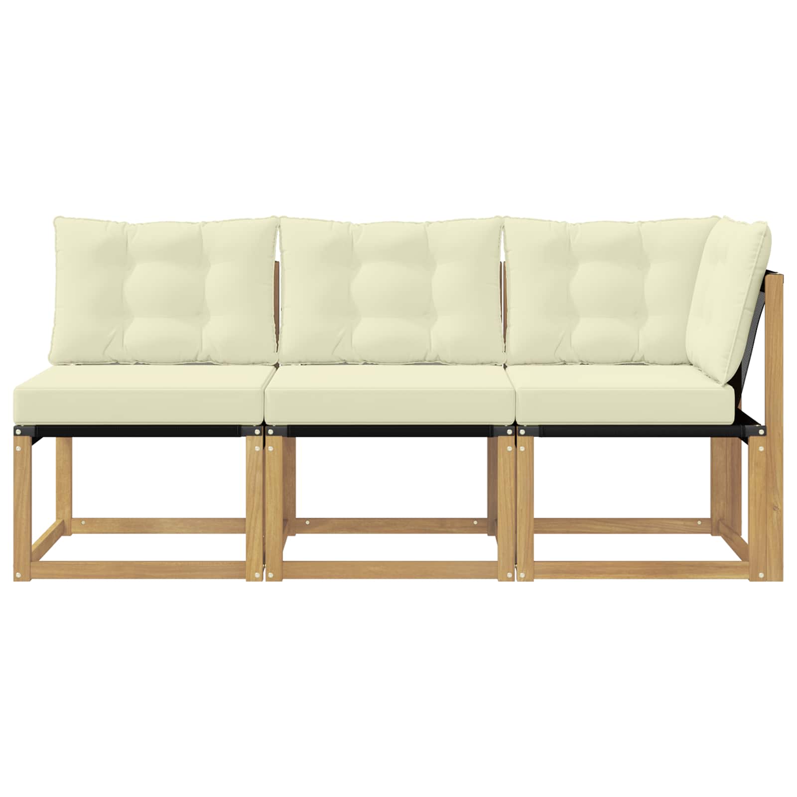 vidaXL Modułowa sofa na zewnątrz z poduszką 3 Sztuka Biały