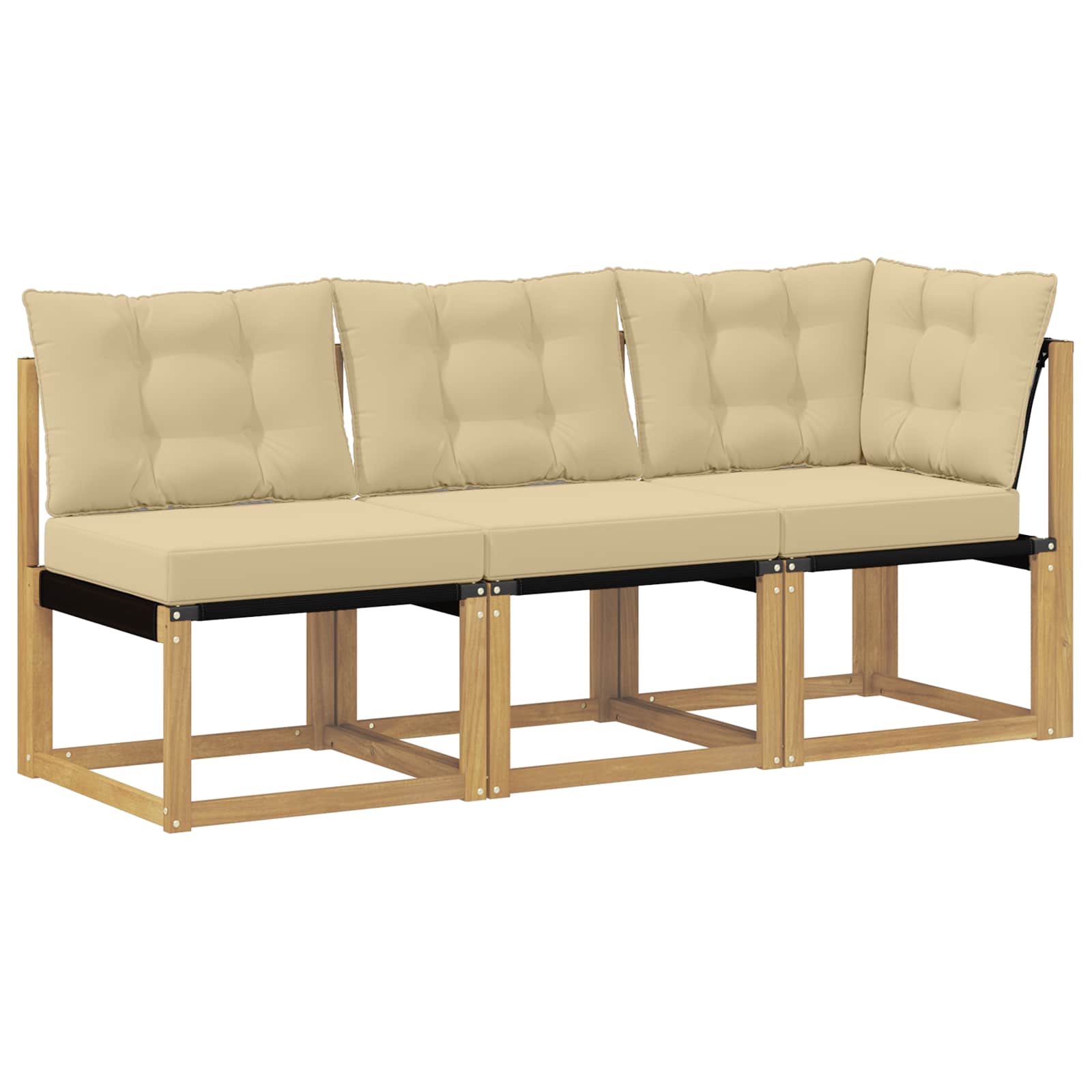 vidaXL Modułowa sofa na zewnątrz z poduszką 3 Sztuka Biały