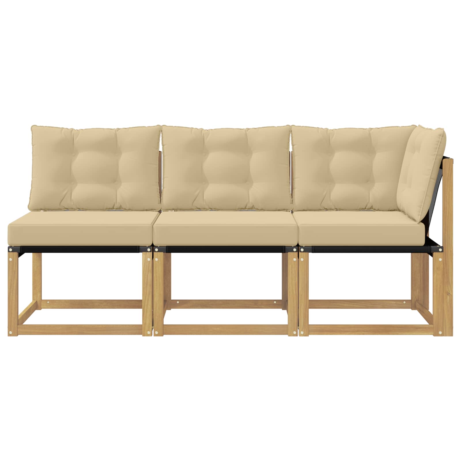 vidaXL Modułowa sofa na zewnątrz z poduszką 3 Sztuka Biały