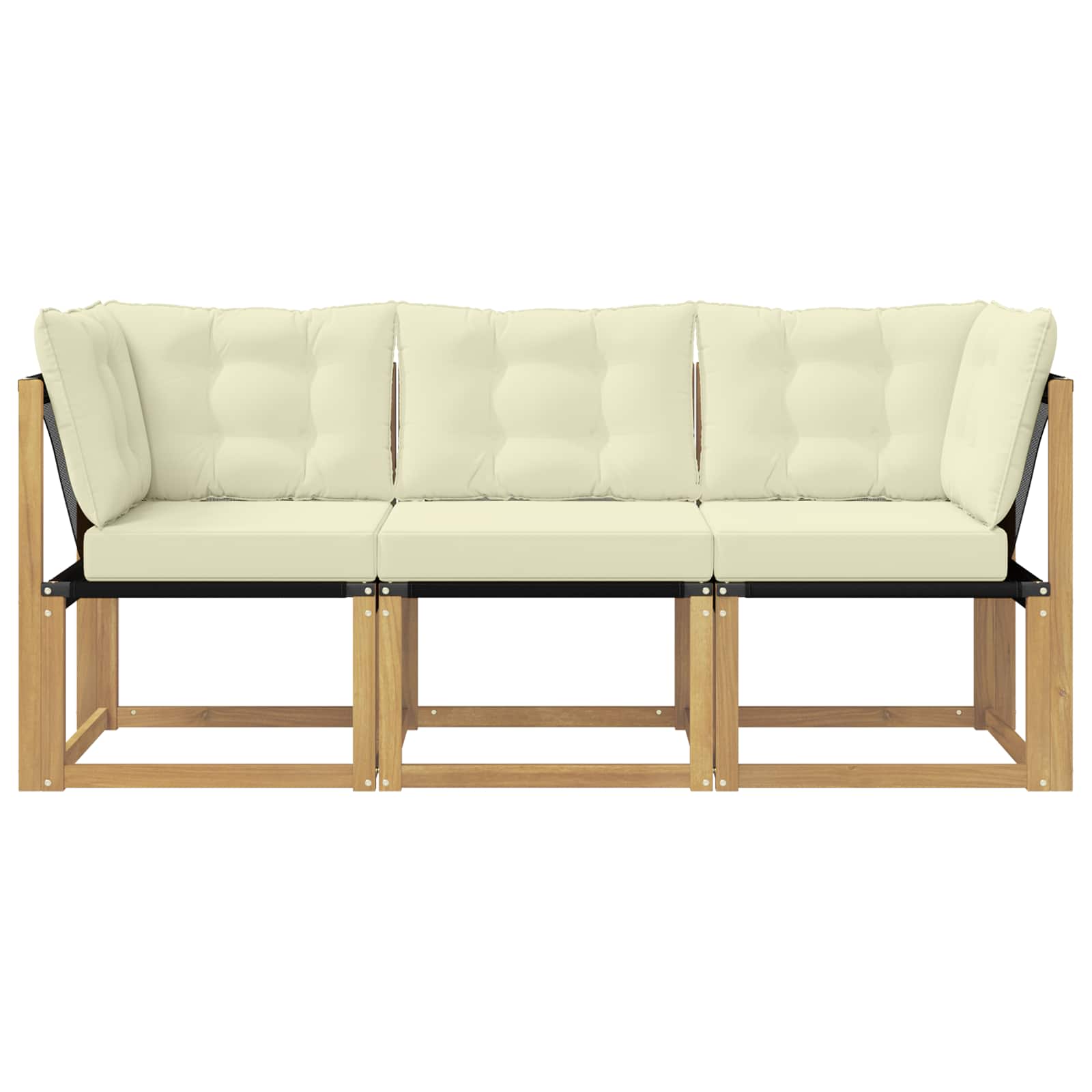 vidaXL Modułowa sofa na zewnątrz z poduszką 3 Sztuka Biały