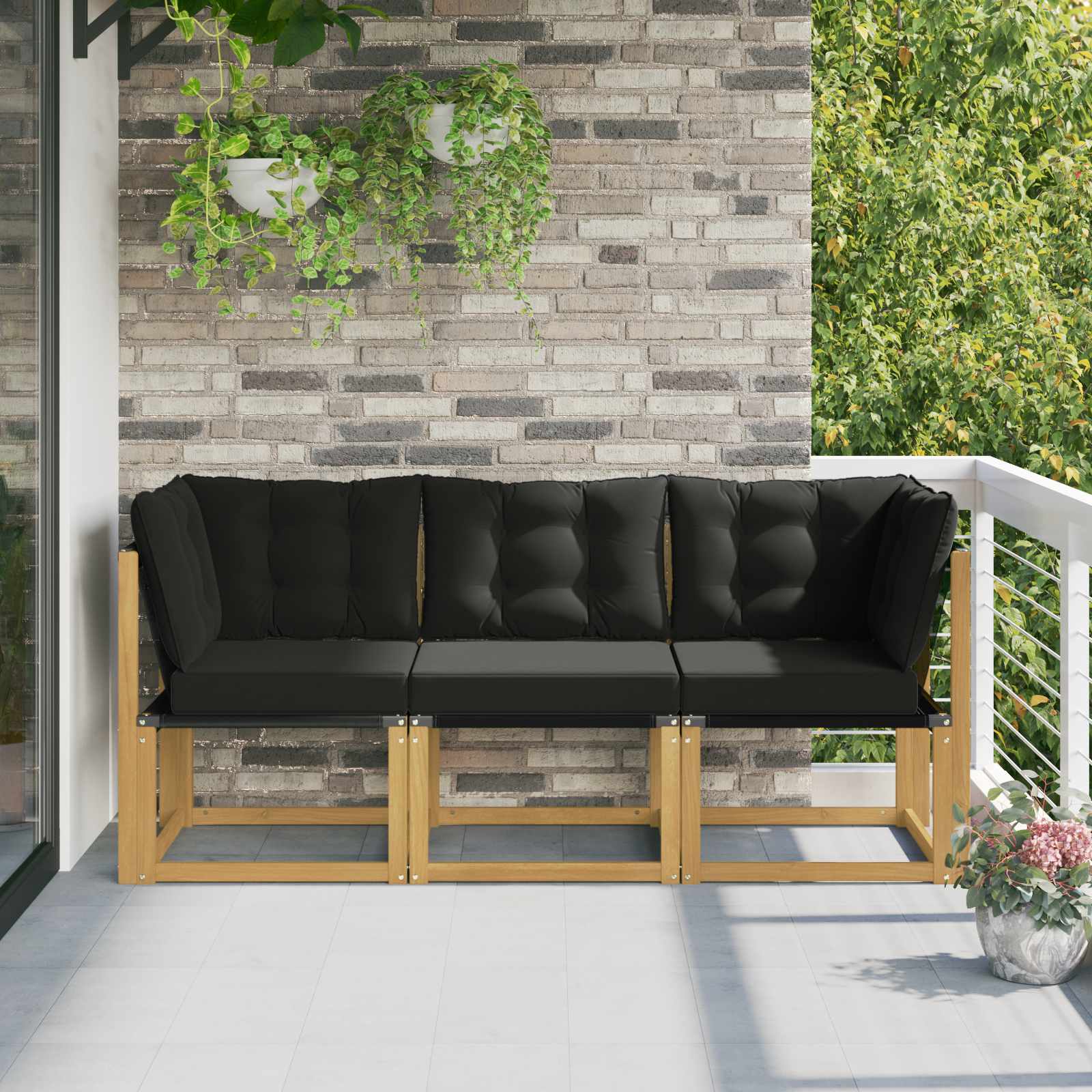 vidaXL Modułowa sofa na zewnątrz z poduszką 3 Sztuka Biały