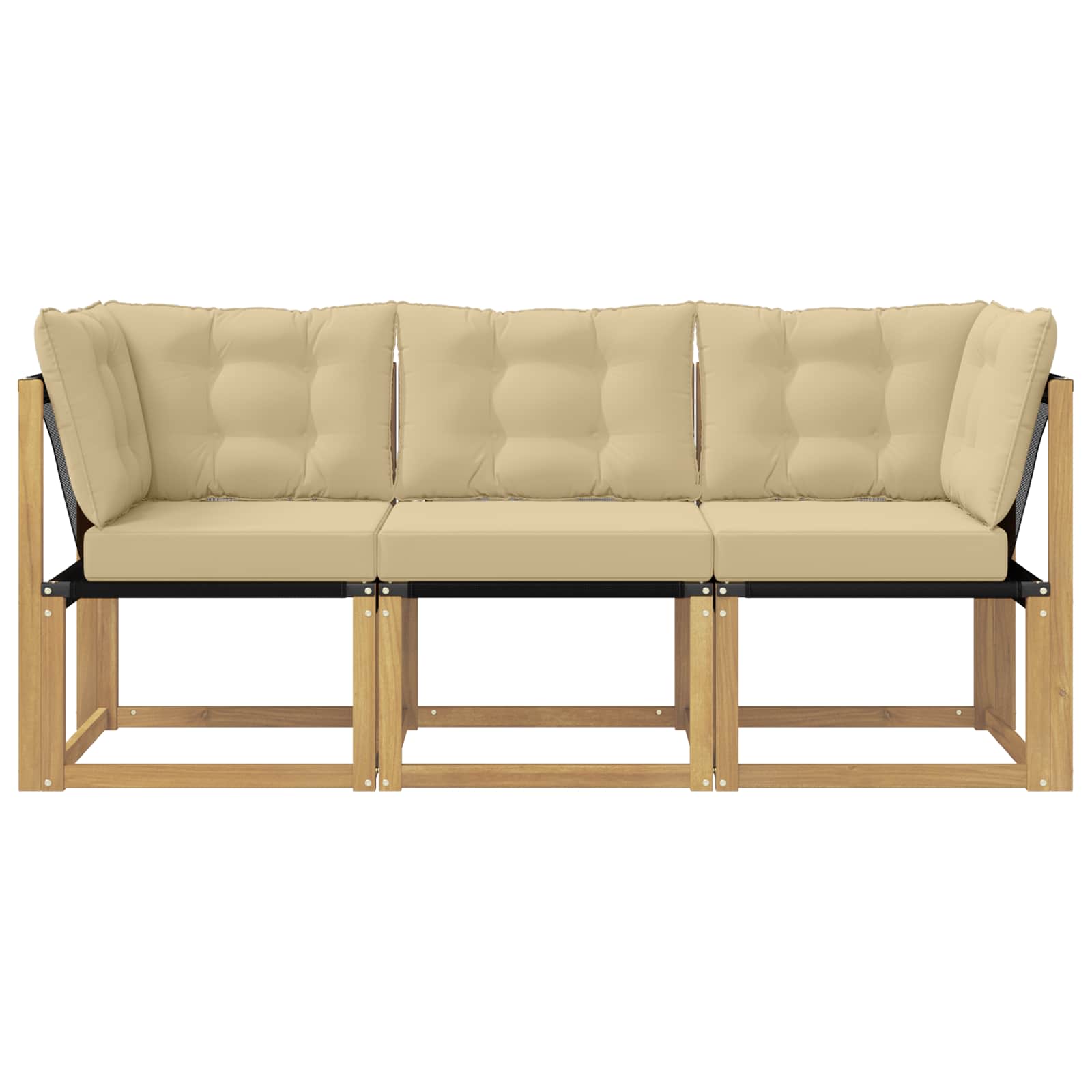 vidaXL Modułowa sofa na zewnątrz z poduszką 3 Sztuka Biały