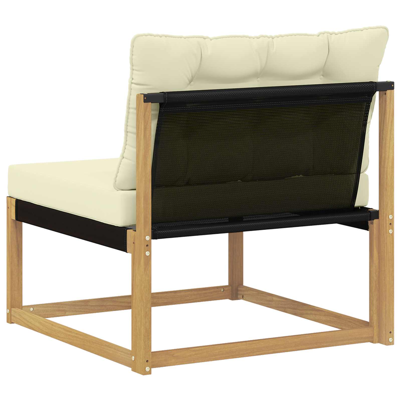 vidaXL Środkowa sofa ogrodowa z poduszką Biały 79 x 83 x 73 cm stal