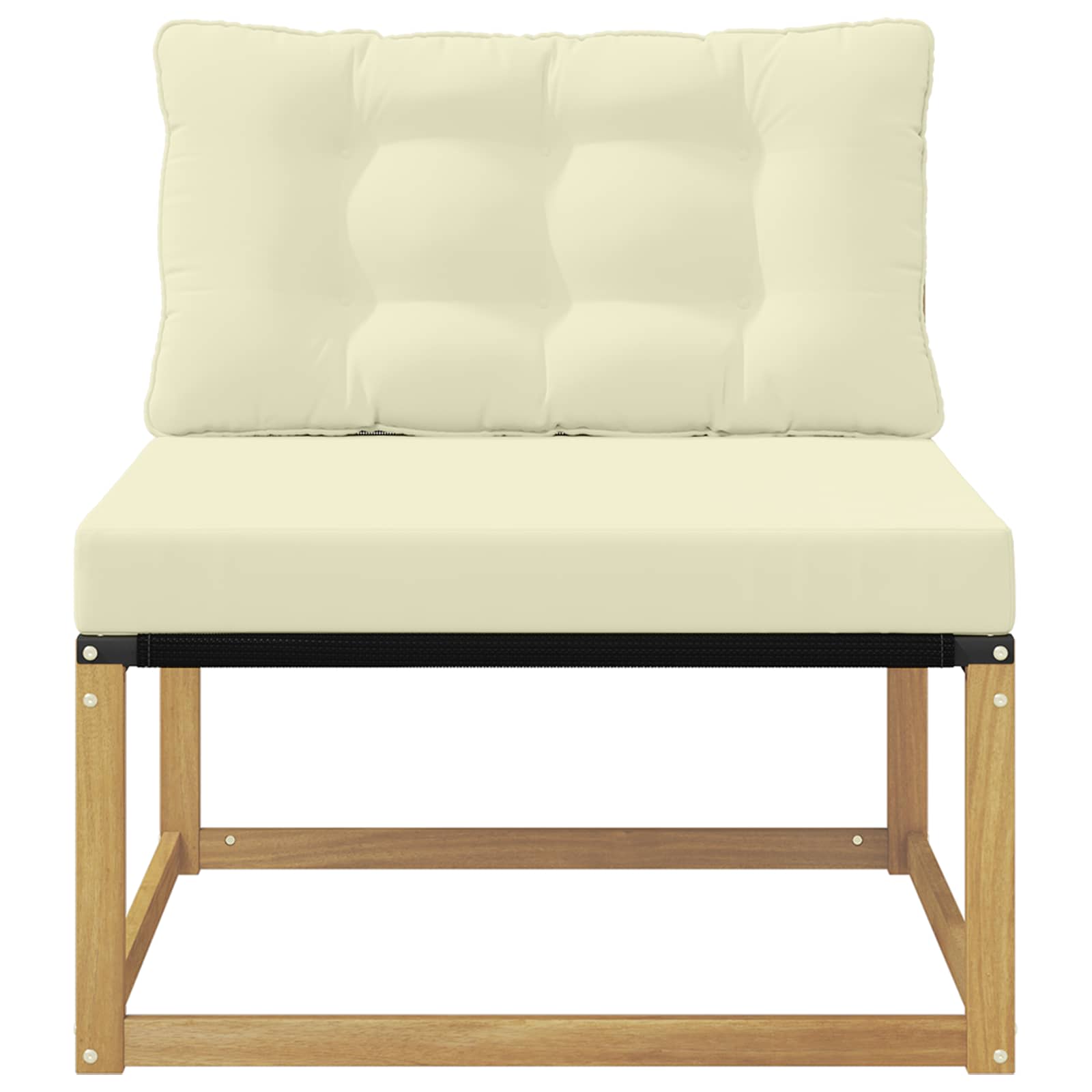 vidaXL Środkowa sofa ogrodowa z poduszką Biały 79 x 83 x 73 cm stal