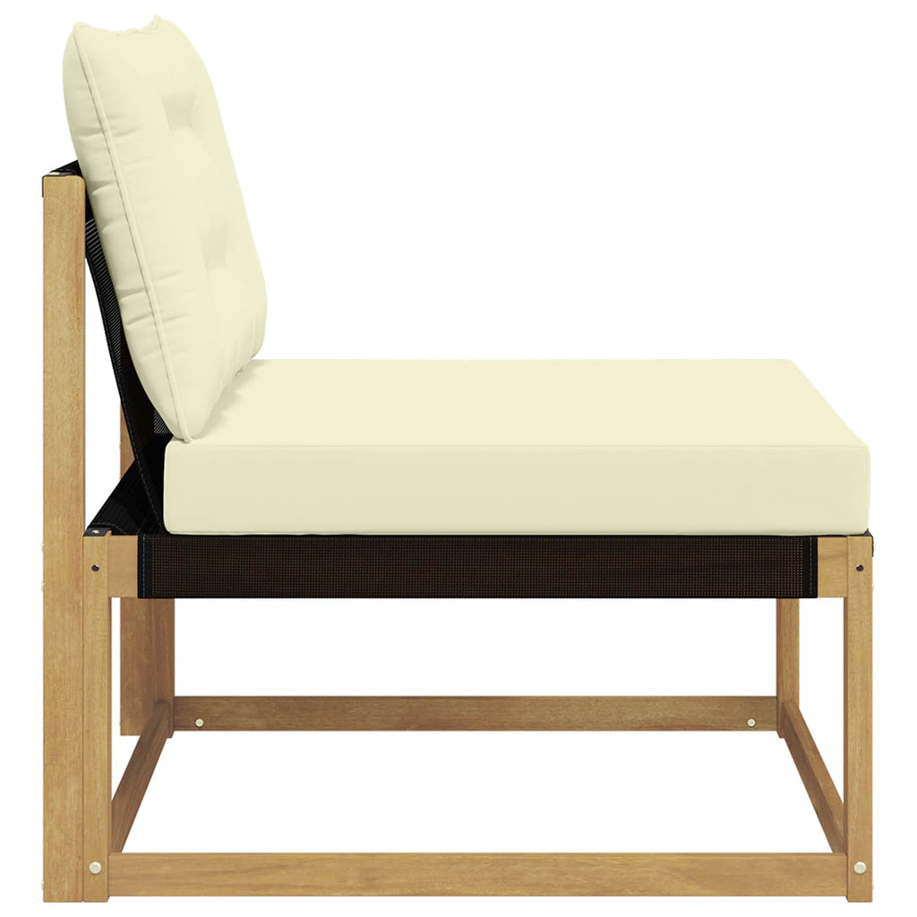 vidaXL Środkowa sofa ogrodowa z poduszką Biały 79 x 83 x 73 cm stal