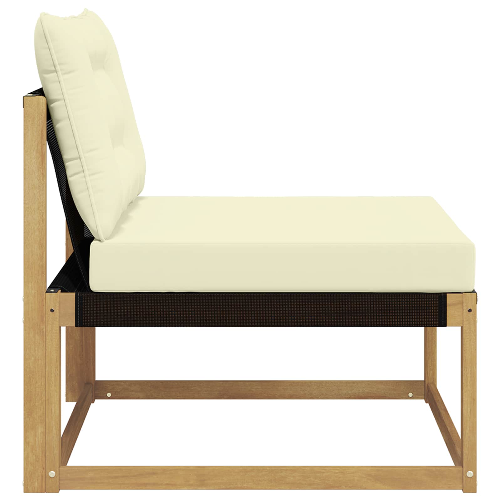 vidaXL Środkowa sofa ogrodowa z poduszką Biały 79 x 83 x 73 cm stal
