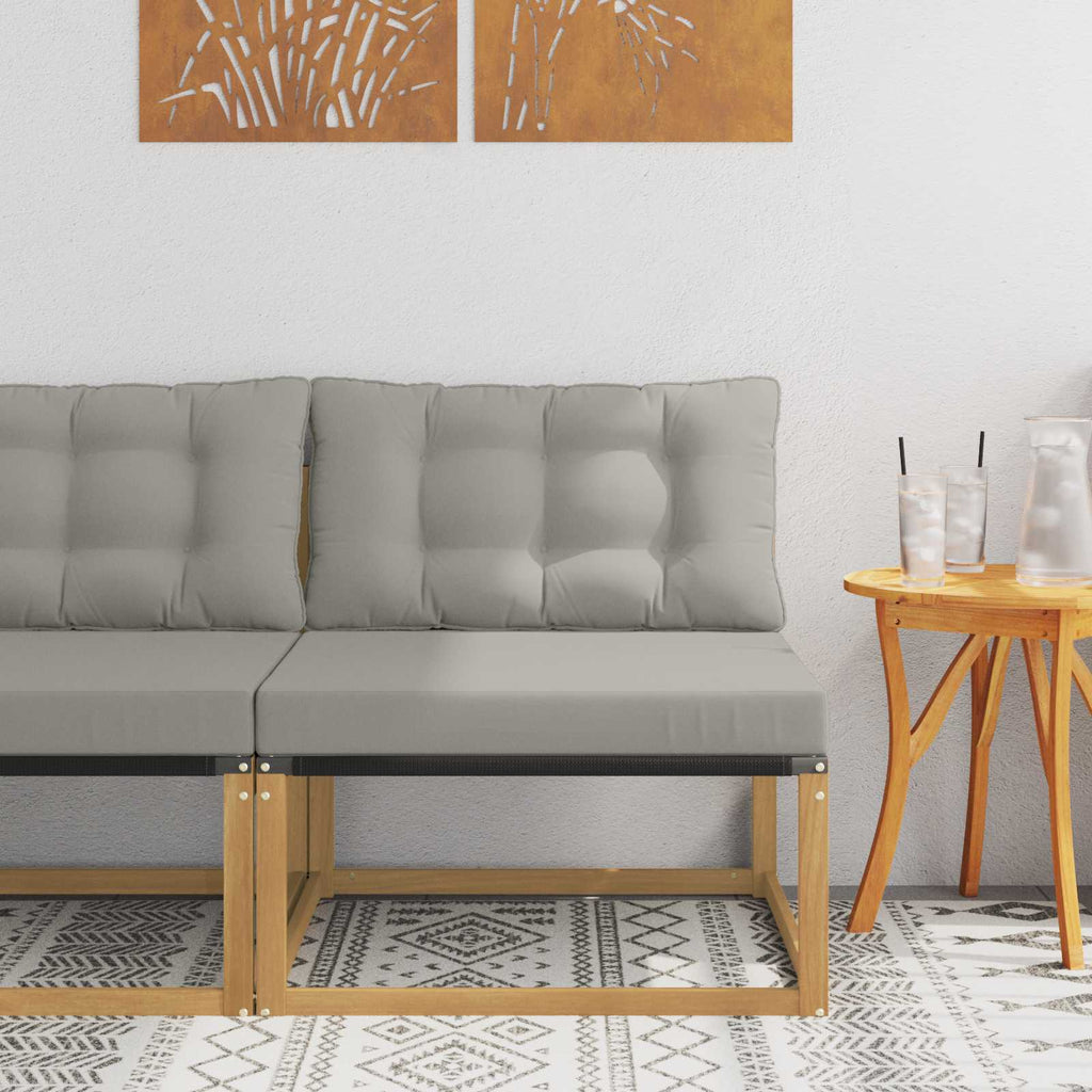 vidaXL Środkowa sofa ogrodowa z poduszką Biały 79 x 83 x 73 cm stal