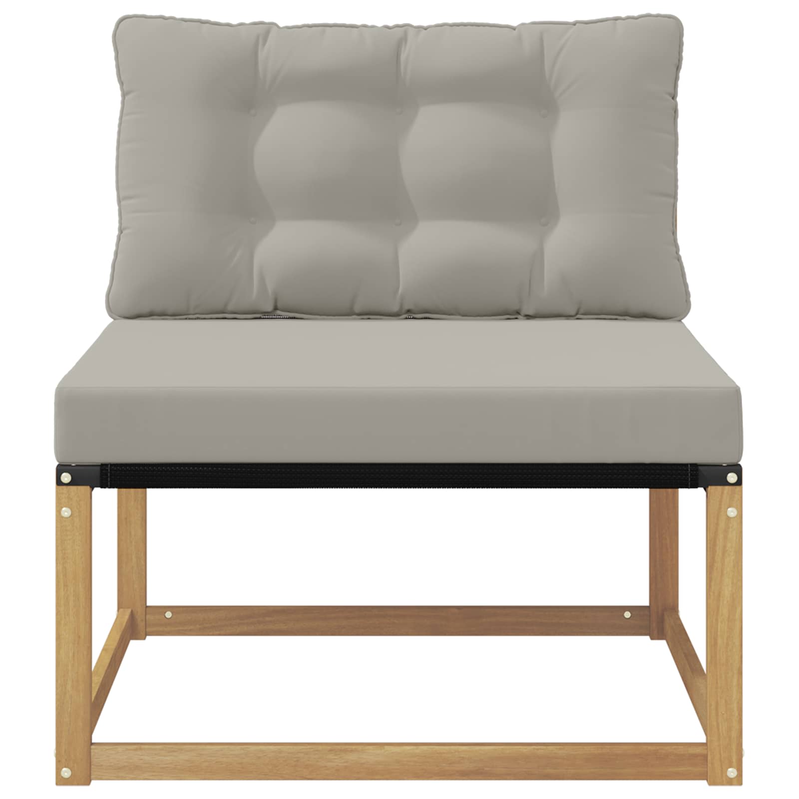 vidaXL Środkowa sofa ogrodowa z poduszką Biały 79 x 83 x 73 cm stal