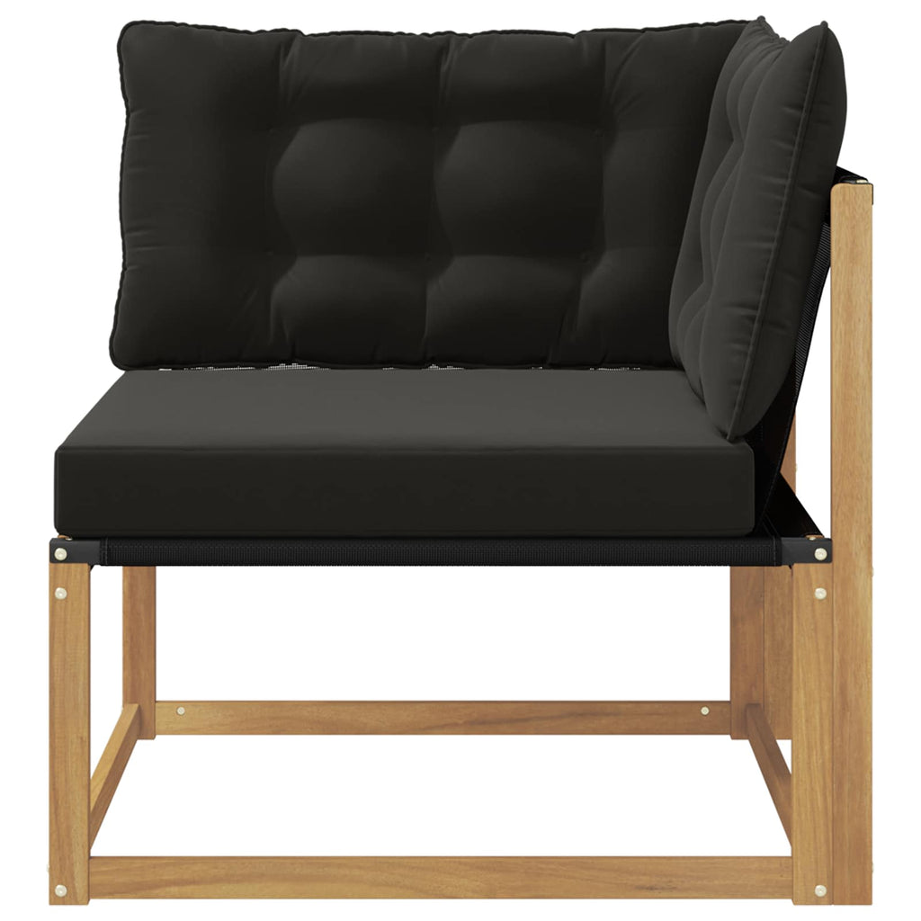vidaXL Sofa narożna na zewnątrz Drewno akacji i tekstylen Biały