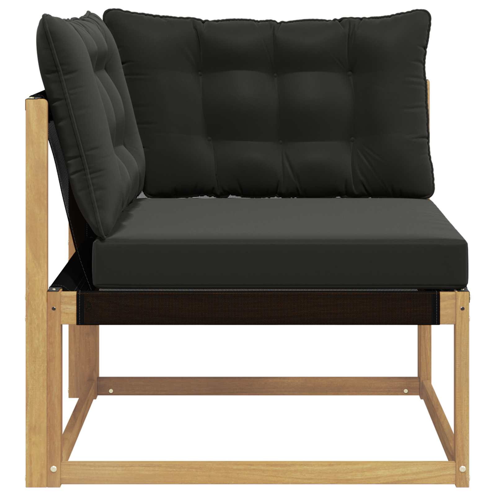 vidaXL Sofa narożna na zewnątrz Drewno akacji i tekstylen Biały