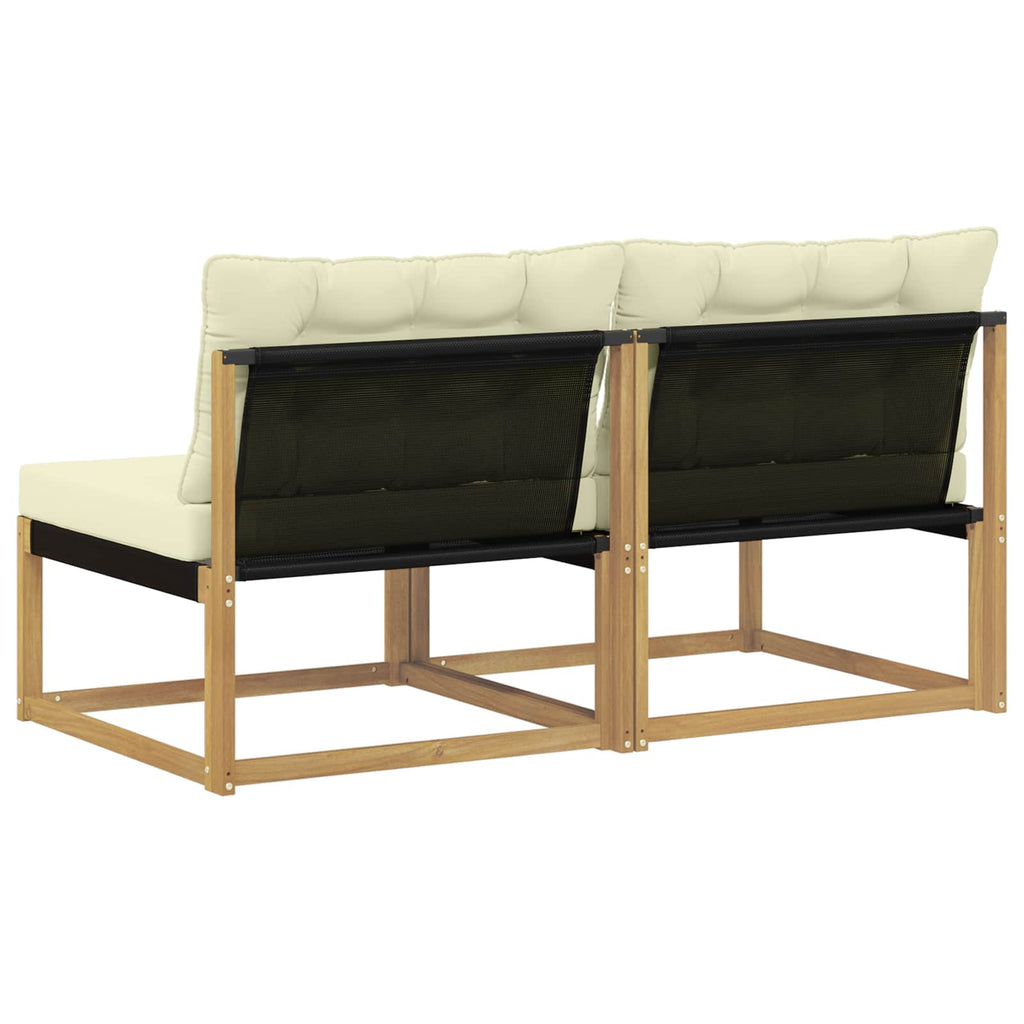 vidaXL Środkowa sofa ogrodowa Drewno akacji i tekstylen Biały