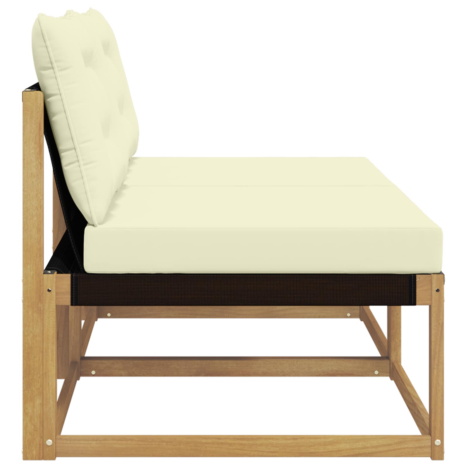 vidaXL Środkowa sofa ogrodowa Drewno akacji i tekstylen Biały