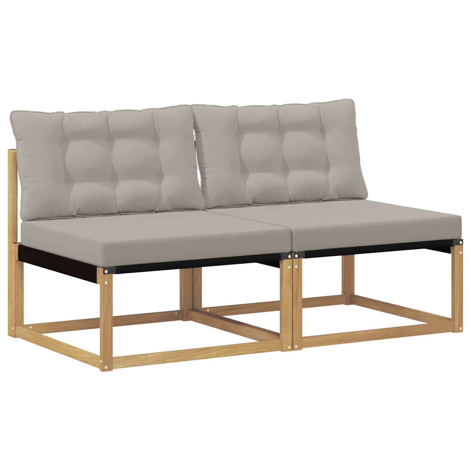 vidaXL Środkowa sofa ogrodowa Drewno akacji i tekstylen Biały