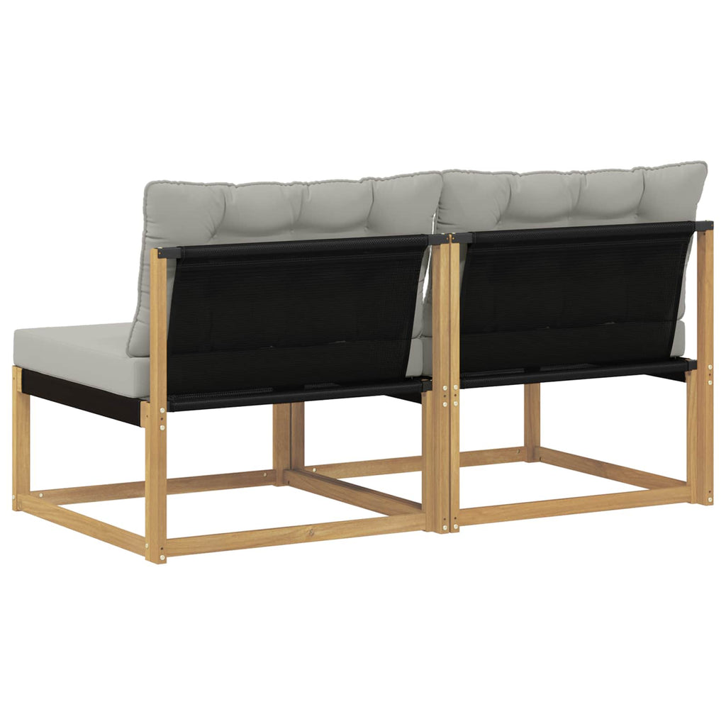 vidaXL Środkowa sofa ogrodowa Drewno akacji i tekstylen Biały