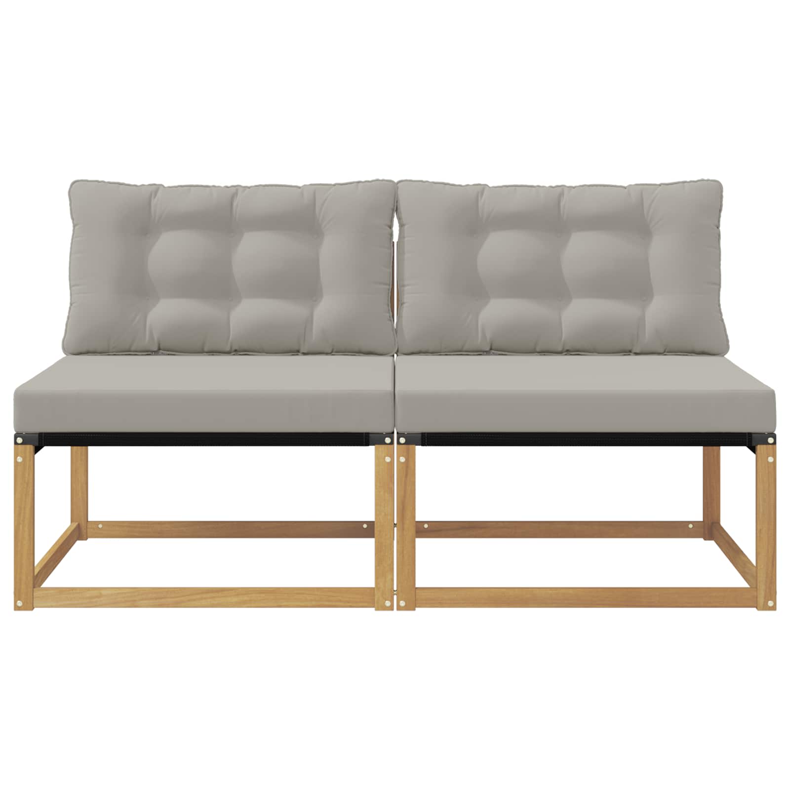 vidaXL Środkowa sofa ogrodowa Drewno akacji i tekstylen Biały
