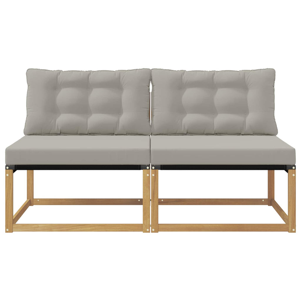 vidaXL Środkowa sofa ogrodowa Drewno akacji i tekstylen Biały