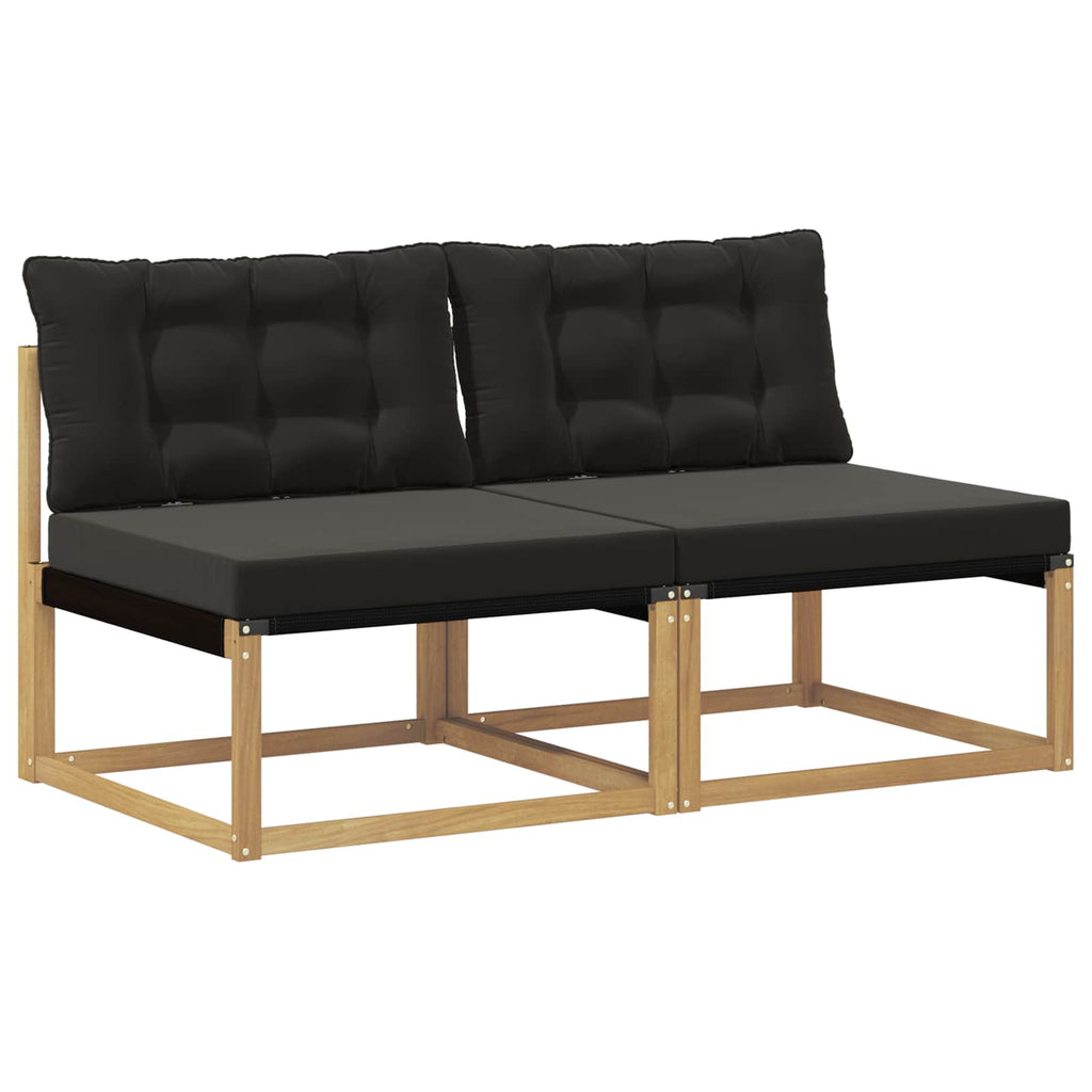 vidaXL Środkowa sofa ogrodowa Drewno akacji i tekstylen Biały