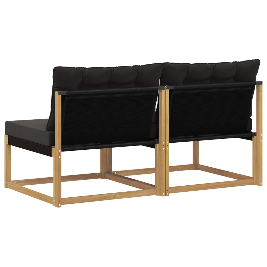 vidaXL Środkowa sofa ogrodowa Drewno akacji i tekstylen Biały