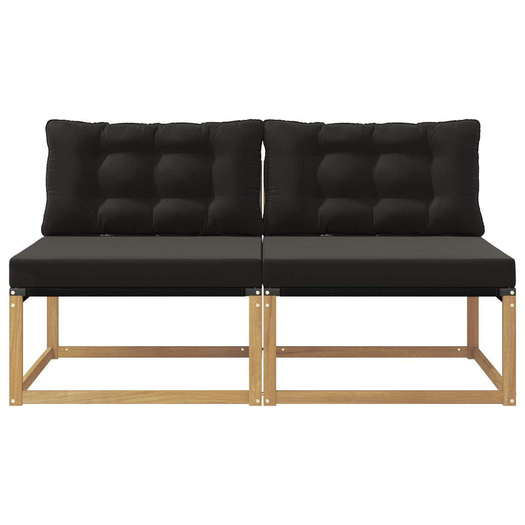 vidaXL Środkowa sofa ogrodowa Drewno akacji i tekstylen Biały