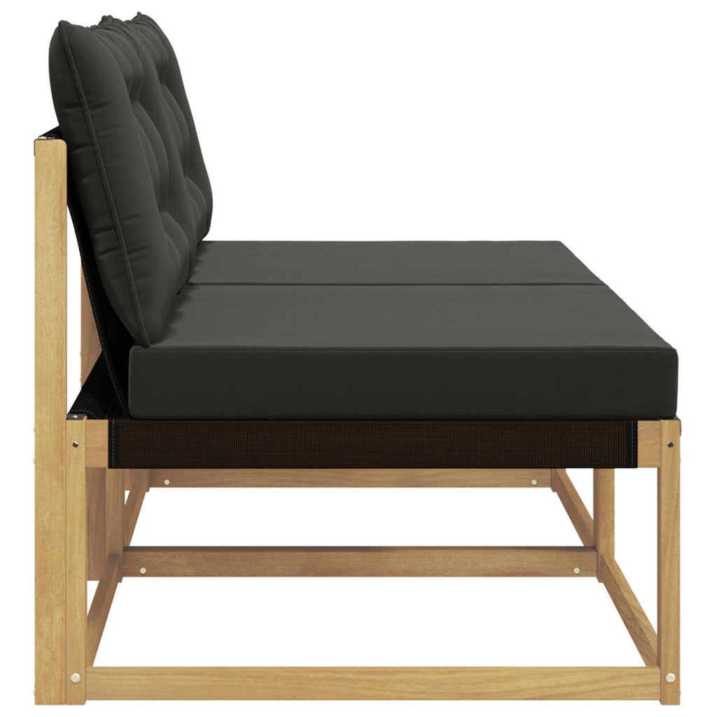 vidaXL Środkowa sofa ogrodowa Drewno akacji i tekstylen Biały