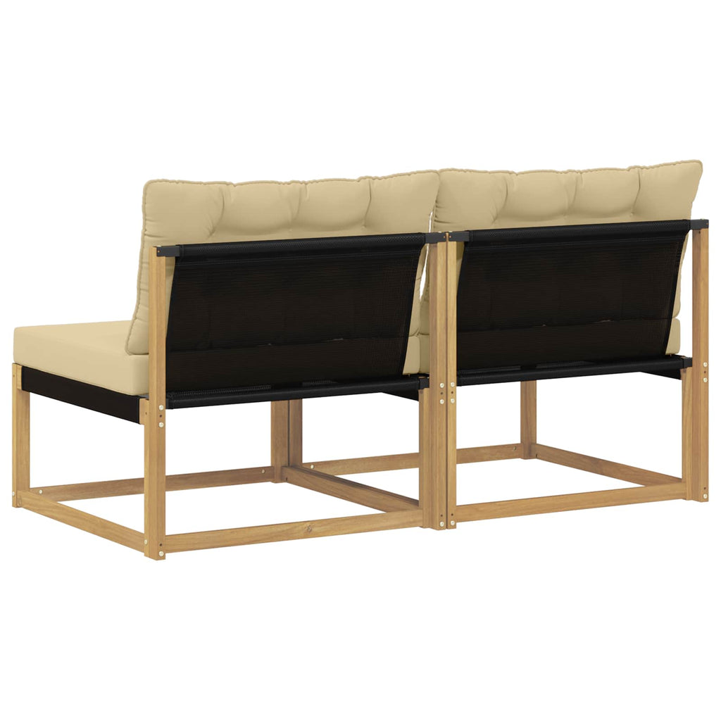 vidaXL Środkowa sofa ogrodowa Drewno akacji i tekstylen Biały