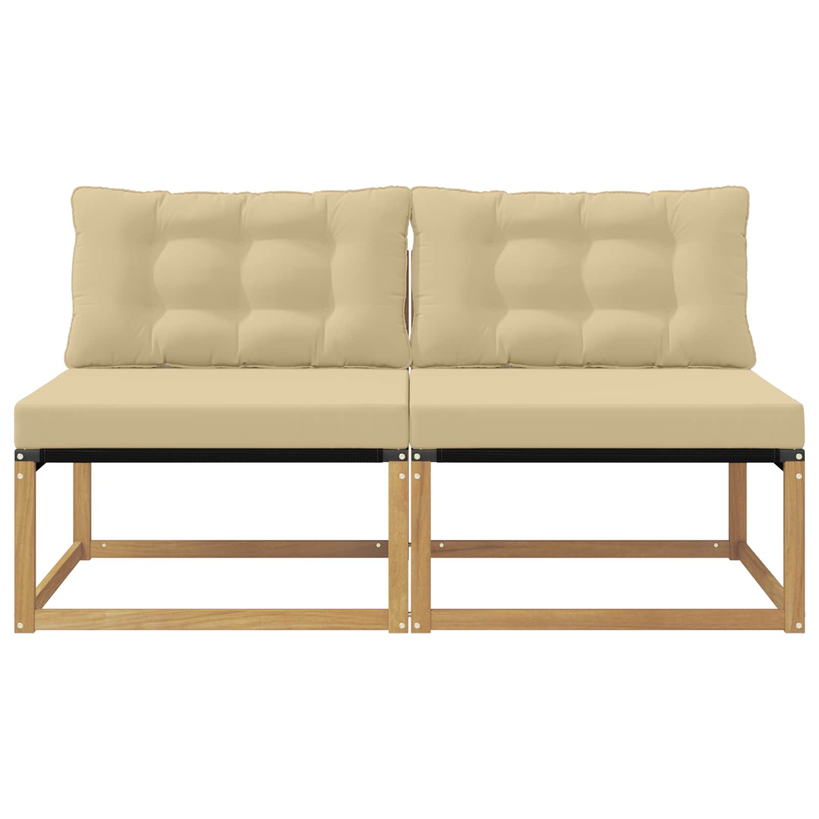 vidaXL Środkowa sofa ogrodowa Drewno akacji i tekstylen Biały