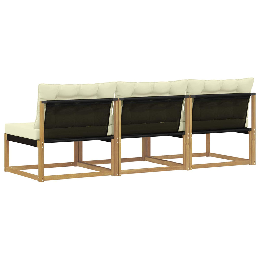 vidaXL Środkowa sofa ogrodowa Drewno akacji i tekstylen Biały
