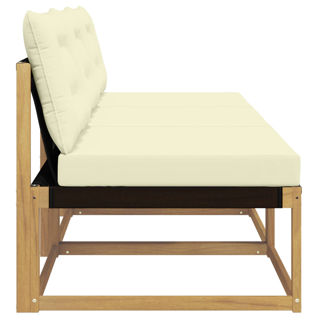 vidaXL Środkowa sofa ogrodowa Drewno akacji i tekstylen Biały