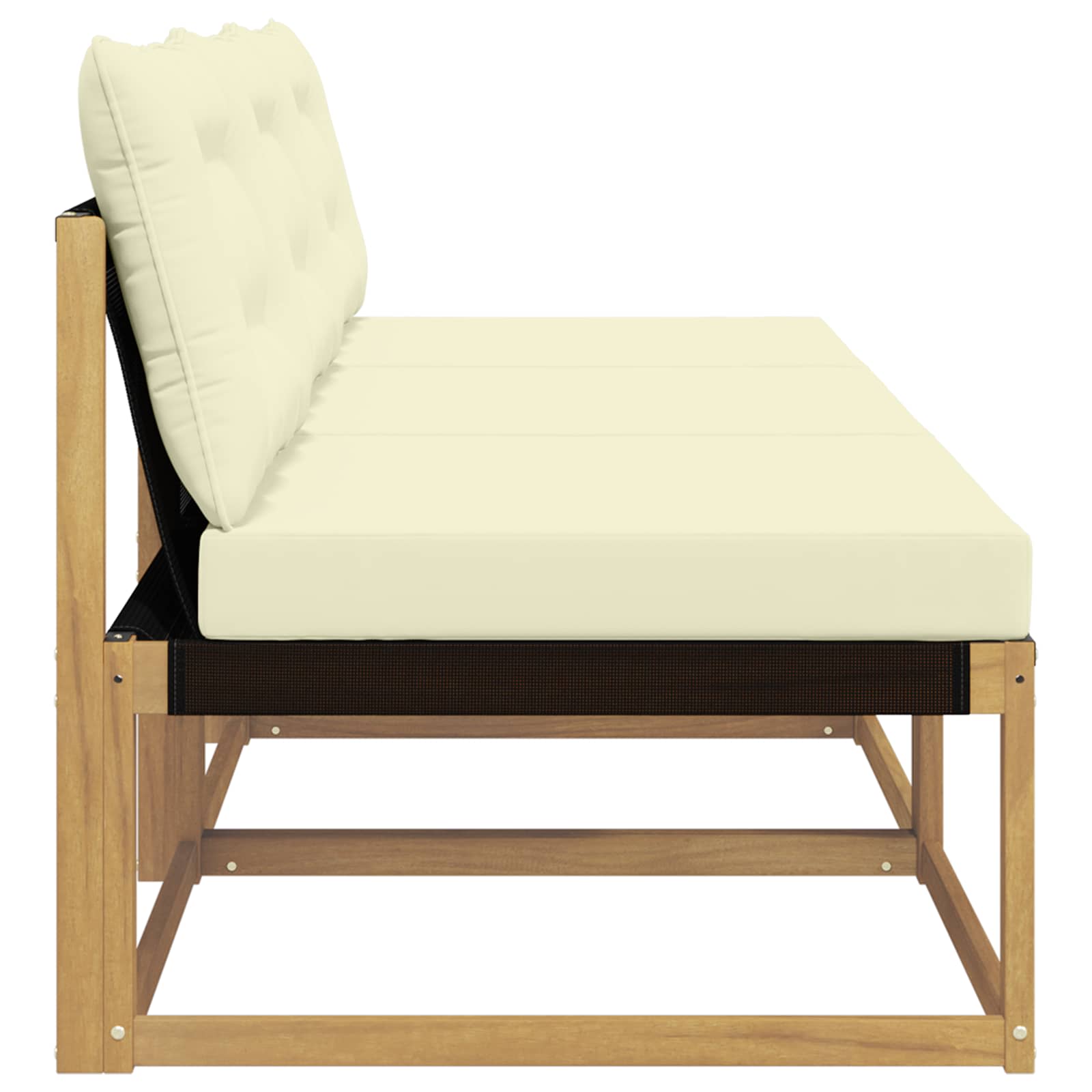 vidaXL Środkowa sofa ogrodowa Drewno akacji i tekstylen Biały