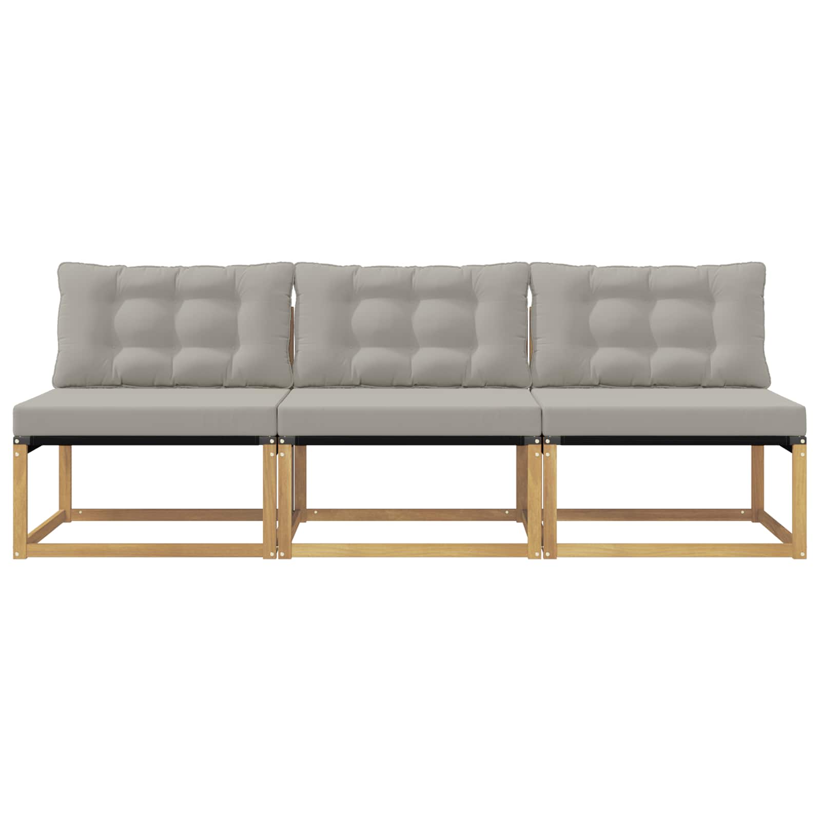vidaXL Środkowa sofa ogrodowa Drewno akacji i tekstylen Biały