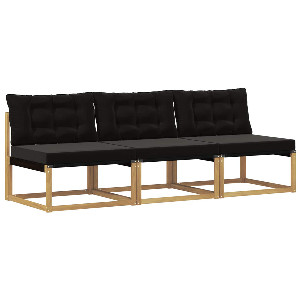 vidaXL Środkowa sofa ogrodowa Drewno akacji i tekstylen Biały
