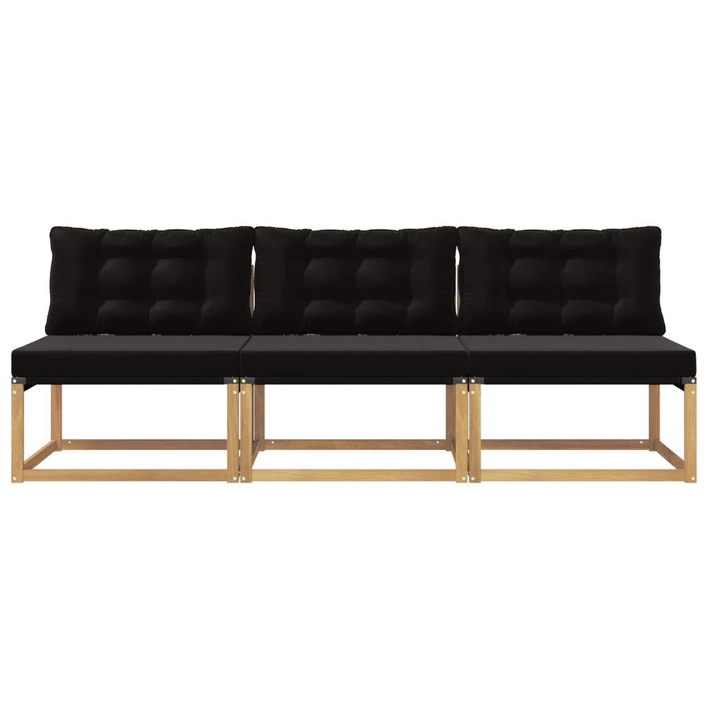 vidaXL Środkowa sofa ogrodowa Drewno akacji i tekstylen Biały