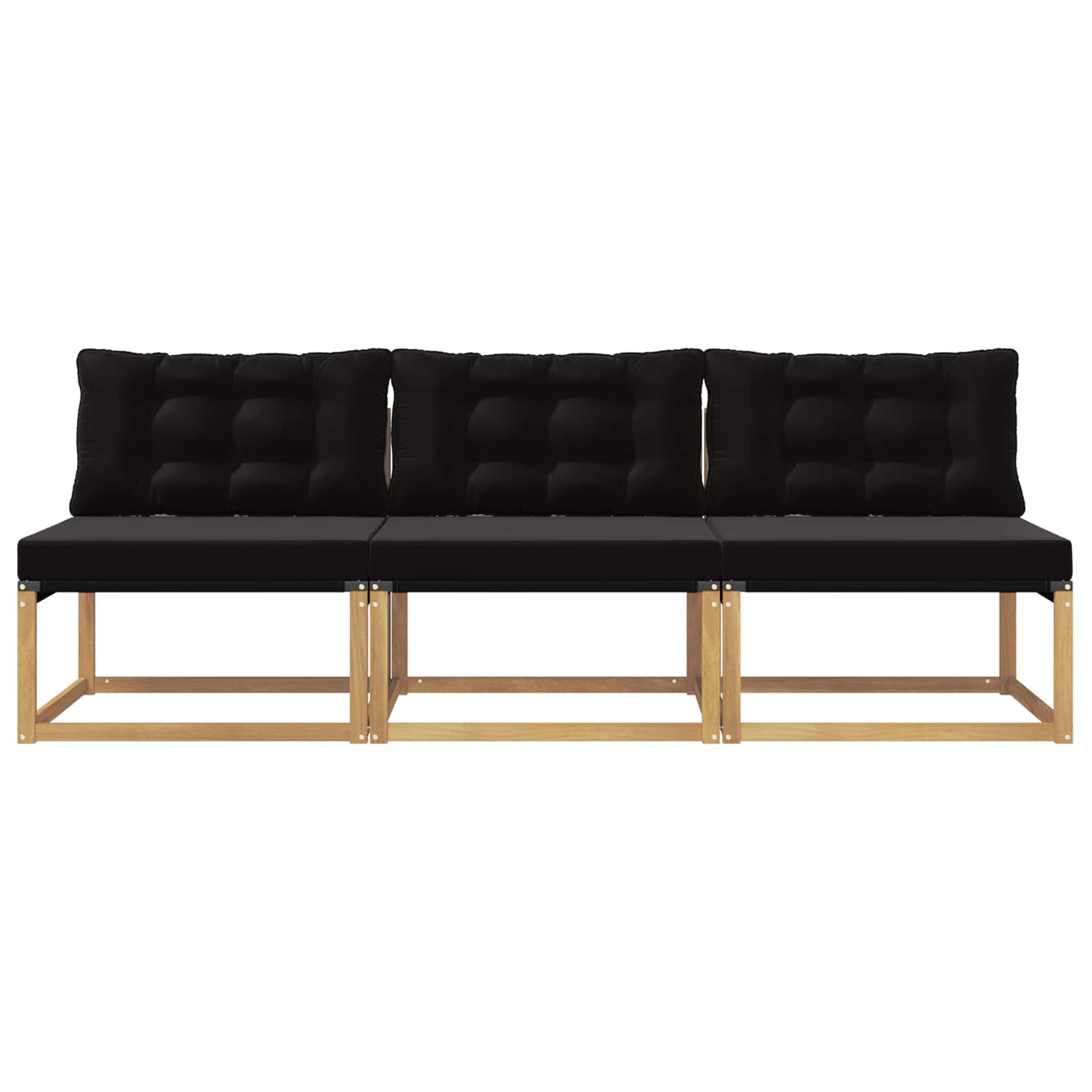 vidaXL Środkowa sofa ogrodowa Drewno akacji i tekstylen Biały