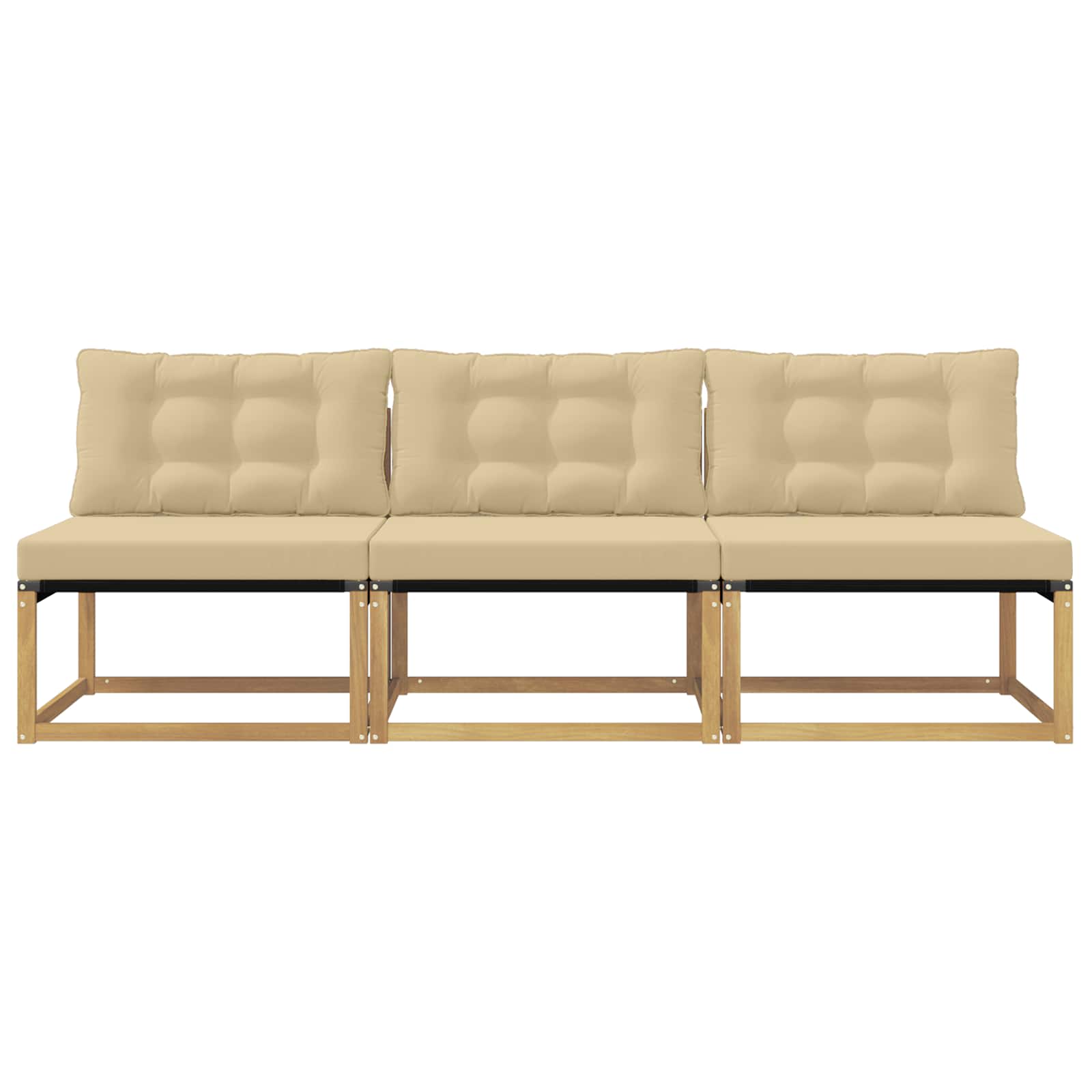 vidaXL Środkowa sofa ogrodowa Drewno akacji i tekstylen Biały
