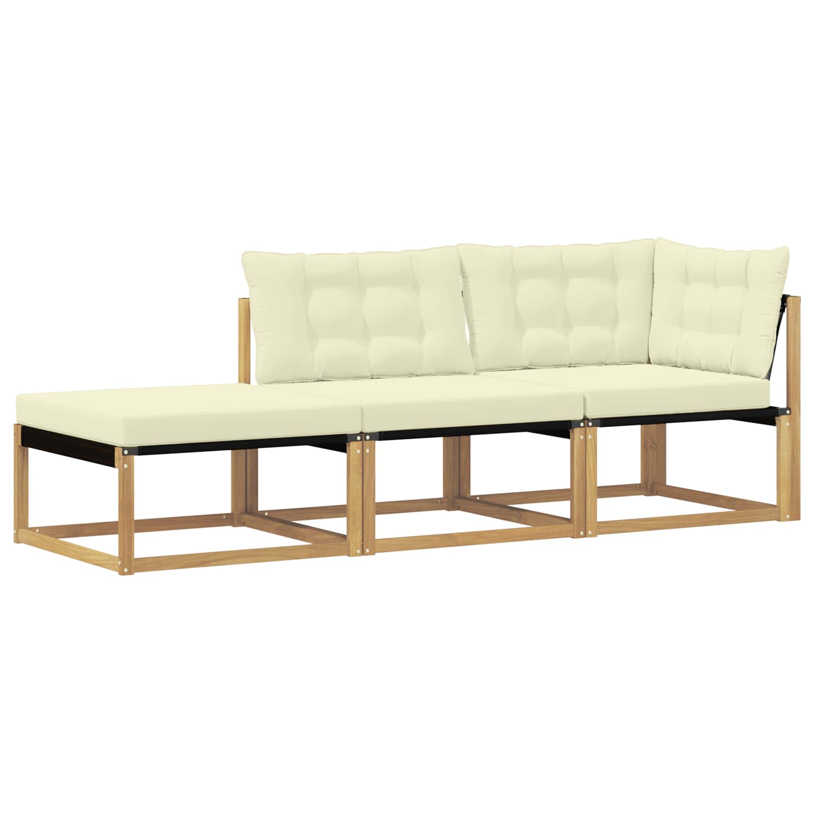 vidaXL Zestaw sof narożnych z poduszką Biały 241,5 x 83 x 73 cm