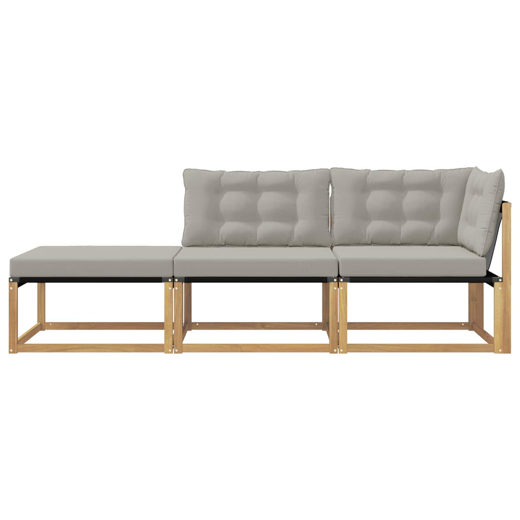 vidaXL Zestaw sof na zewnątrz Biały i jasnoszary 241,5 x 83 x 73 cm