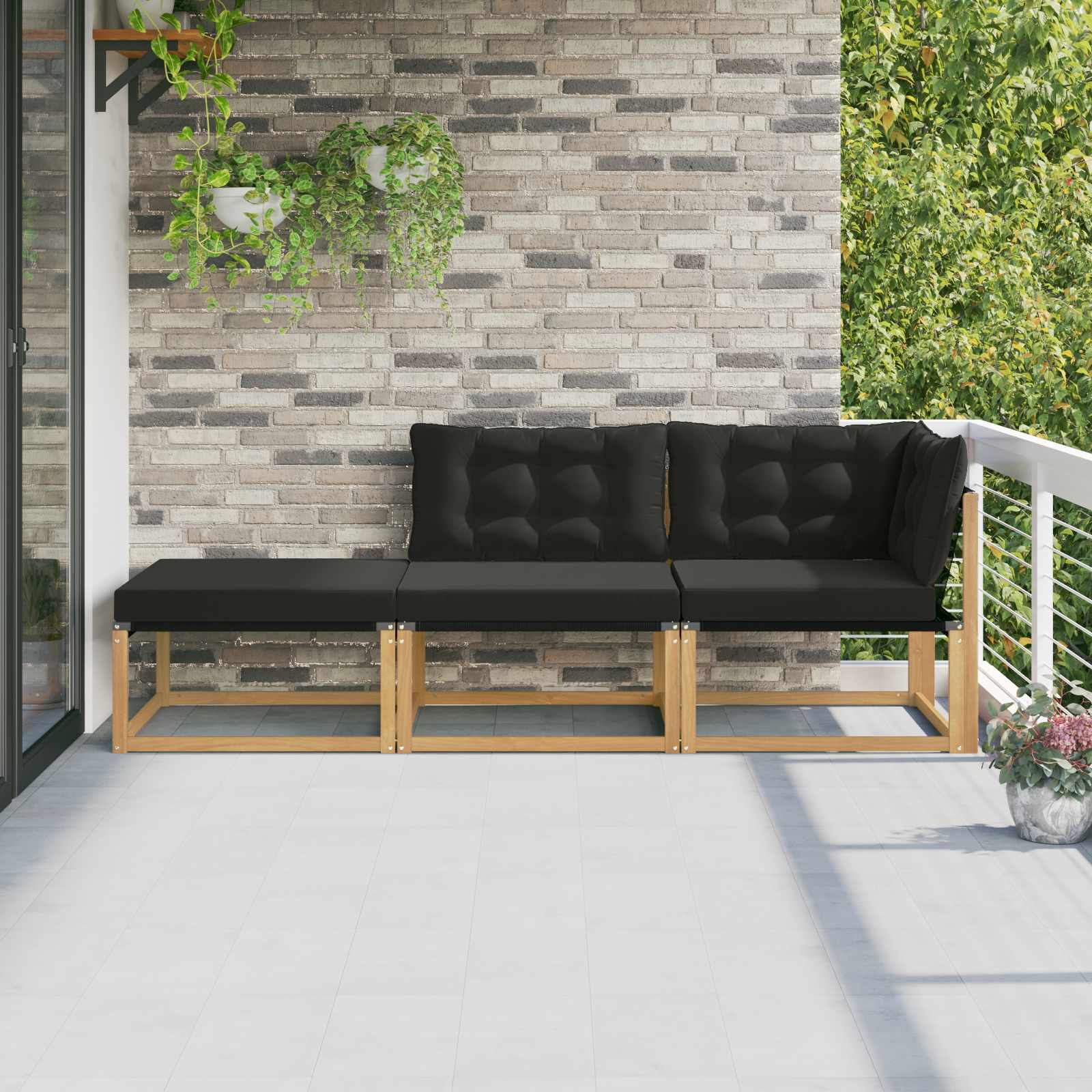 vidaXL Zestaw sof narożnych z poduszką Biały 241,5 x 83 x 73 cm